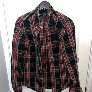 J. Crew Slim Fit Untucked Plaid Button Down Shirt